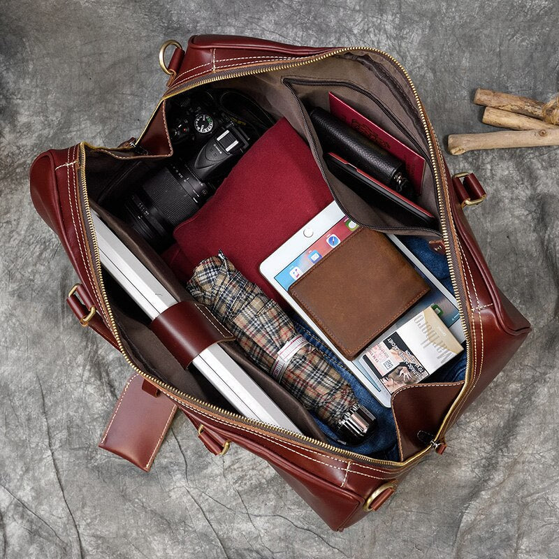 Vavas Sac de voyage en cuir - Weekender de luxe pour hommes et femmes