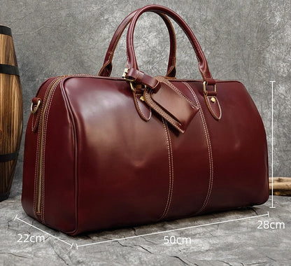 Sac de voyage en cuir - Weekender de luxe pour hommes et femmes