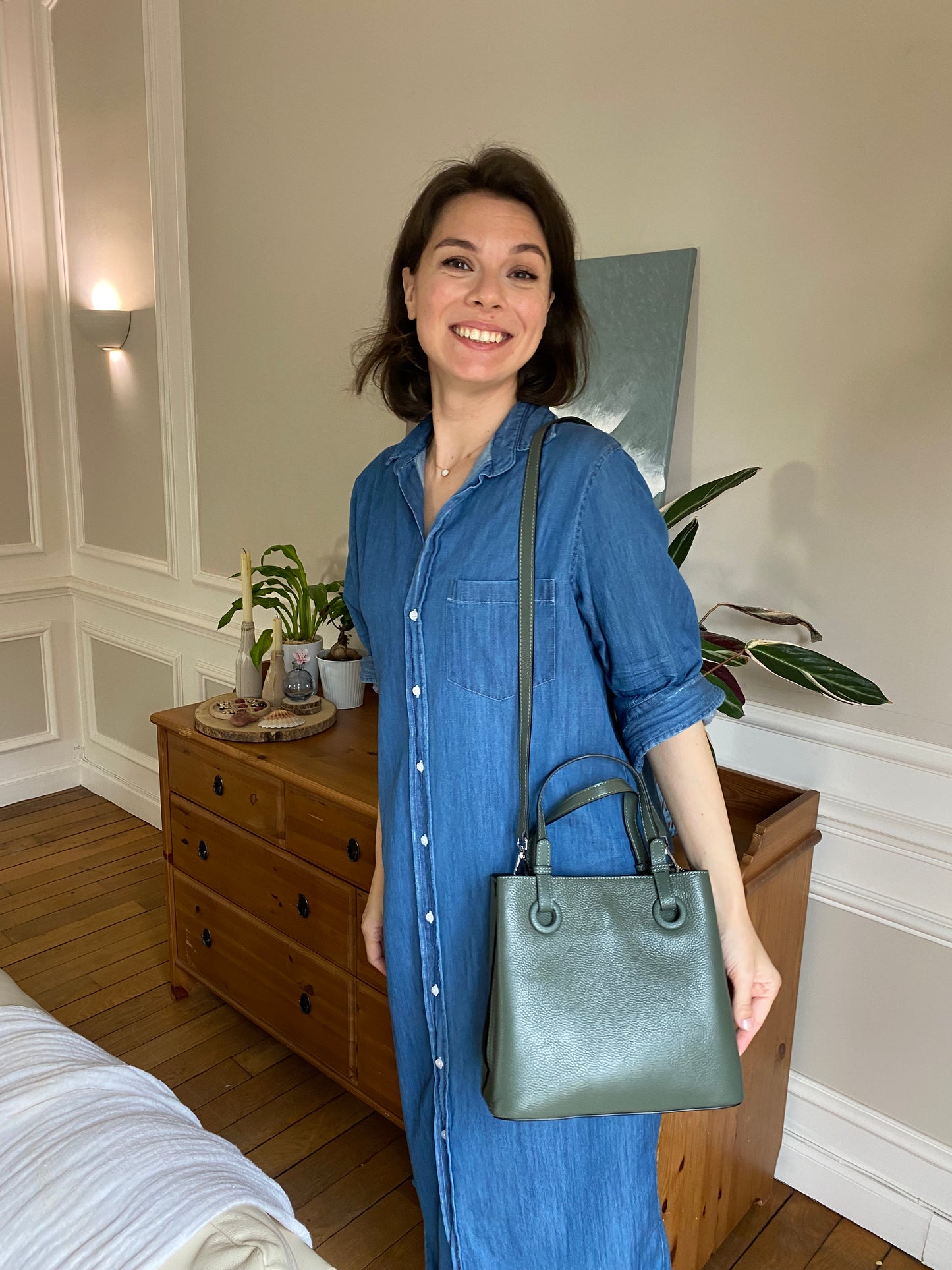 Timeless Vogue Sac à bandoulière en cuir véritable pour femme 2024